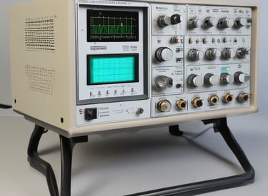 Close-up of high-tech measurement equipment being calibrated by a specialist