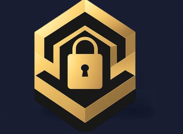 Gold color Plexus Storage Logo in Dark blue background color