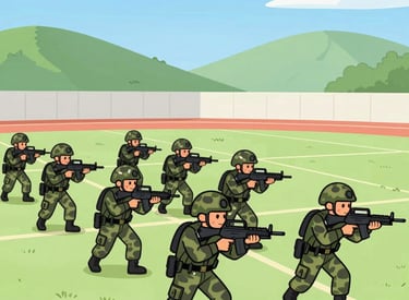 Dimly lit underground hangar with large, angular ship components.