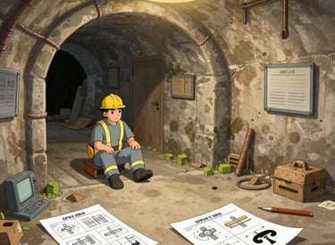 A sleek, sterile industrial blueprint spread across a high-tech workstation.