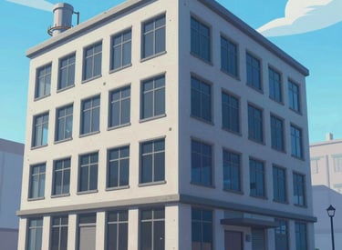 A sleek, metallic facility with angular architecture under a clear desert sky.