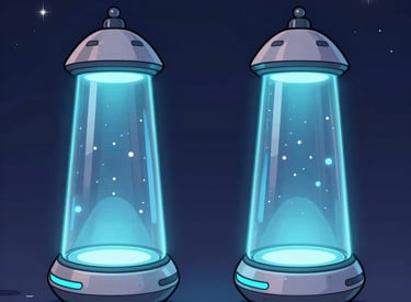 Aerial view of a remote desert campground with subtle industrial structures.