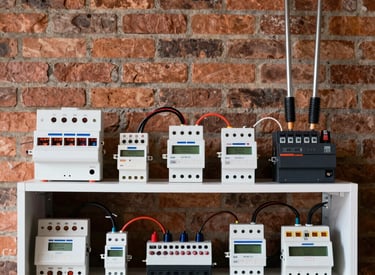 Installation tools and materials laid out on a deep grey surface with reflections resembling glass.