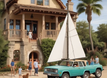 A colorful, welcoming home with a family smiling, symbolizing home insurance protection.