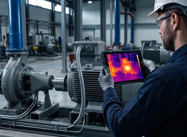 Análisis termográfico para mantenimiento predictivo en motor mecánico rotativo.