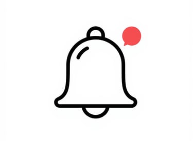 Soft red icon of a missed message alert on a rounded card with subtle shadow.