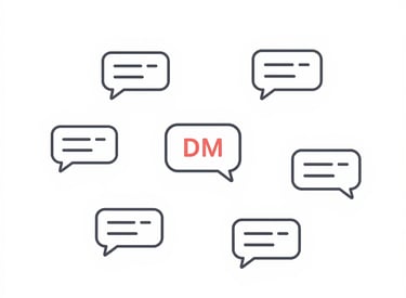 Soft red icon of a chat bubble with multiple order notifications inside a rounded card.