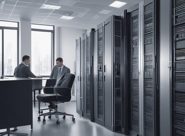 Team collaborating over IT infrastructure plans.