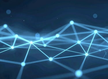 A futuristic digital interface overlaying a city skyline symbolizing innovation and growth.