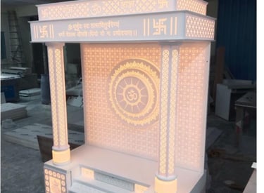 corian temple 3.5x7 inlay art studio