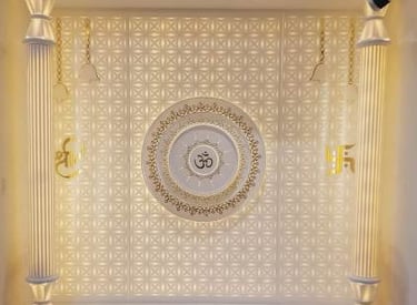 Corian mandir with 3d om