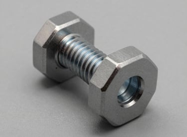 Custom-made metal studs lined up for quality check.