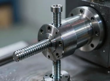 Precision CNC lathe machine working on a metal part.