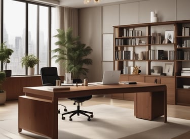 A creative team brainstorming around a table filled with fragrance samples and mood boards.