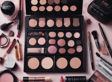 Close-up of a content creator filming a beauty tutorial with natural lighting.