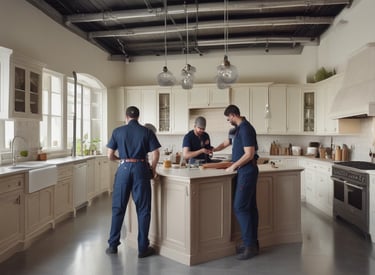 Close-up of a supervisor checking paint quality on a wall.