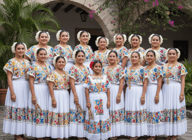 mujeres yucatecas portando elegante joyeria artesanal de yucatan