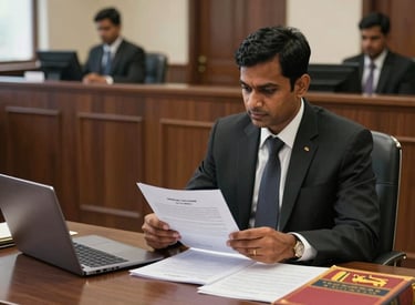 A consultant advising business managers over documents in a bright office setting.