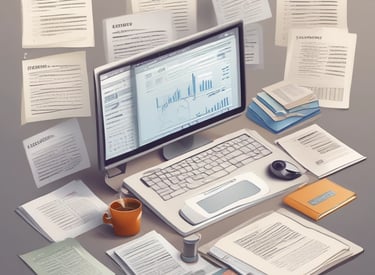 Close-up of a computer screen displaying detailed credit reports and analytics.