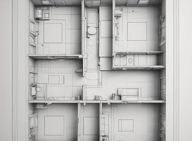 Modern architectural blueprint and construction site in João Pessoa with engineers discussing plans.
