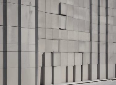 Blocks being precisely placed to form a structural wall.