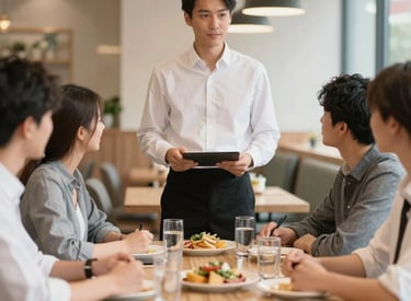 A diverse group of employees collaborating happily in a bright office space.
