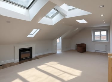 A recently completed loft conversion showcasing modern design and craftsmanship.