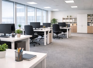 professional office cleaning service in modern workspace