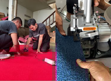 Carpet hemming and joining services with neat and professional results