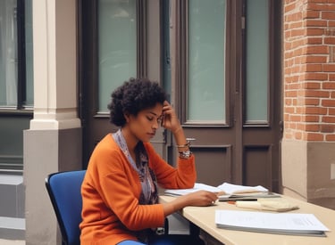 A friendly embassy receptionist assisting a visitor with appointment scheduling on a computer.