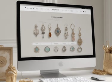 A sleek modern workspace with a laptop displaying a vibrant website design.