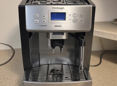 Technician inspecting and tuning the grinder mechanism inside an espresso machine.