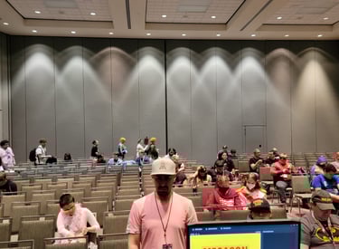 Community members attending a public film panel and educational event