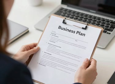 Open notebook with checklist and pen on a clean desk, representing DIY business guides.