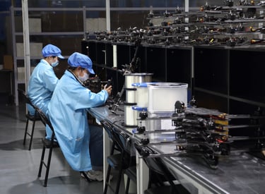 FPV drone production floor