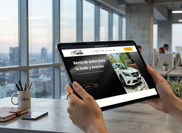 Diseño de sitio web para renta de autos car white