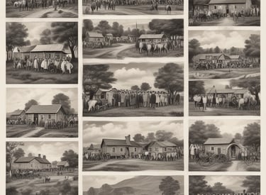 A colorful interactive village map displayed on a modern tablet, highlighting landmarks.