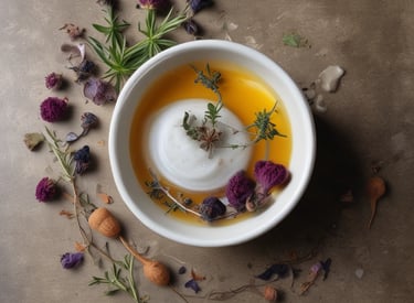 gently arranged on a wooden table, bathed in soft natural light.