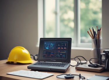 IT professional remotely accessing a client's computer with multiple screens showing diagnostics.