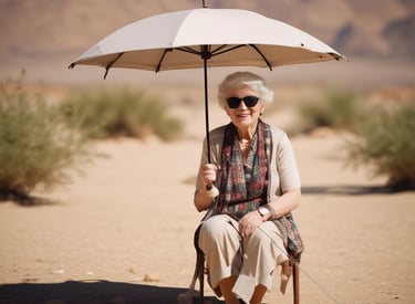 A technician servicing a modern HVAC unit with mountain peaks visible through a nearby window.