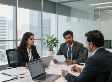 Close-up of legal documents and a gavel on a polished wooden desk