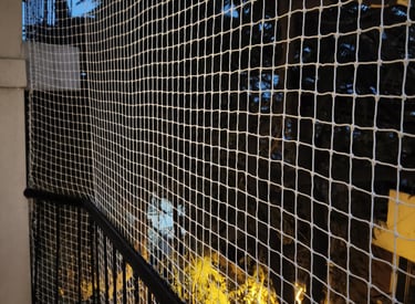 safety net securely installed on a residential balcony in Mumbai.