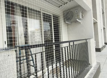 Transparent pigeon nets for luxury balcony in Malabar Hill Mumbai
