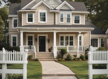 A happy couple reviewing home loan documents in a bright, modern living room.