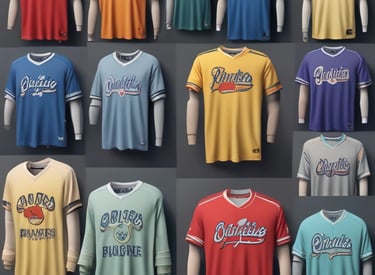 A close-up shot of Jun Mu LLC’s signature sports jersey hanging on a rustic brick wall, lit by warm urban streetlights.