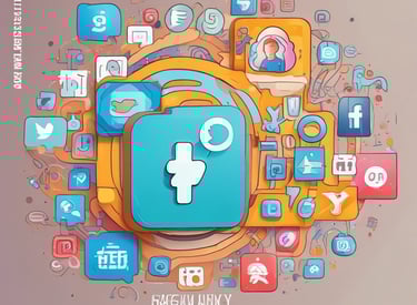 A sleek company profile website displayed on a laptop with a modern office background.