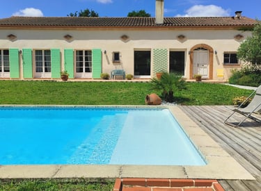 Maison Cornebarrieu prestige piscine. Patrice Vaissière et Jessica Sollier Endie Immobilier