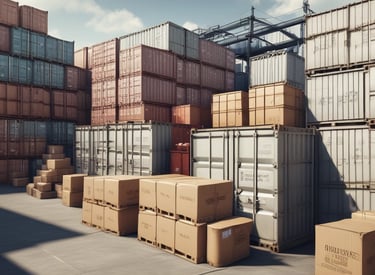Close-up of fresh, packaged food products ready for export.