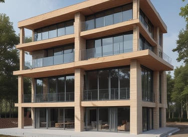Construction workers collaborating on a modern building site in the Netherlands.