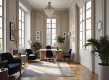Professional cleaner wiping office desk with cloth in a modern office space